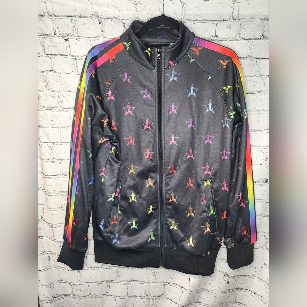 Jeffree Star Cosmetics Jeffree Star Black Rainbow Tracksuit Jacket Size Small